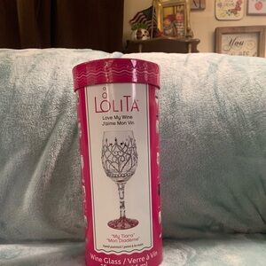 Lolita love my wine wine glass, hand painted, 15 oz